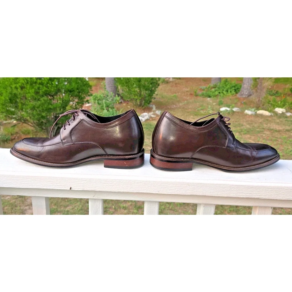 CALTO Men's Invisible Height Increasing Elevator Dress Shoes Brown Leather 11